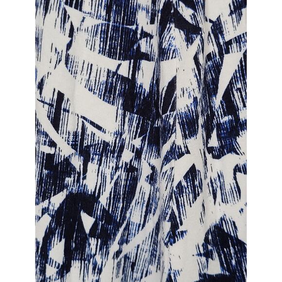 Cynthia Rowley Blue & White Abstract‎ Leaf Hi-Low Maxi Dress – Size M - Picture 7 of 10